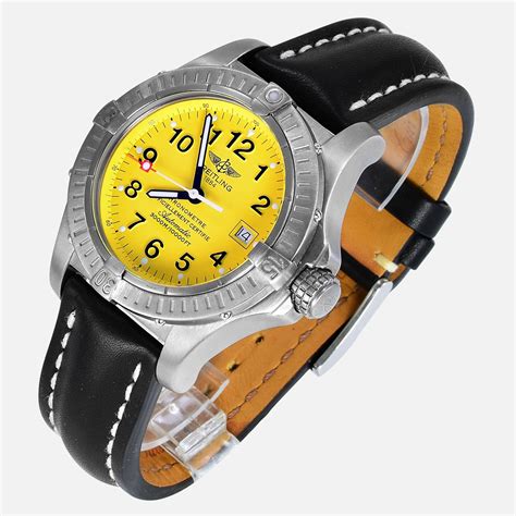 breitling yellow face watch|Breitling avenger seawolf yellow dial.